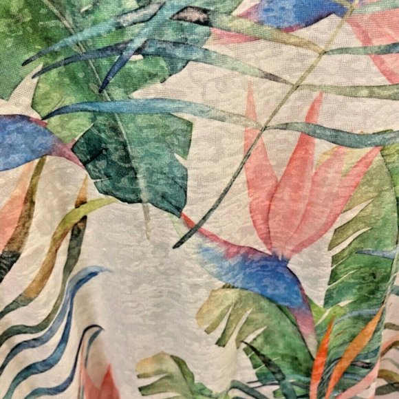 Catalog Favorites Multicolored Bird Feathers Tunic Top 1X - Picture 7 of 7